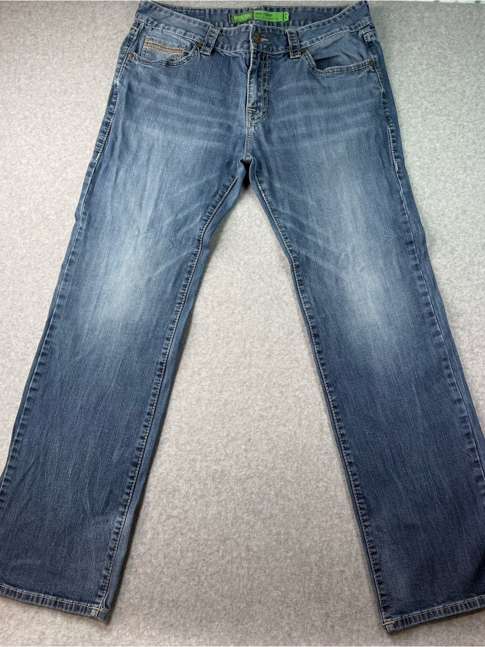 Men's Straight Blue Denim Jeans - Classic Straight Fit